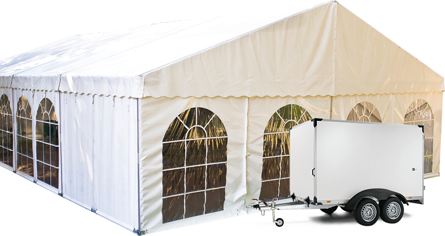 Festzeltgarnitur mit Anhänger